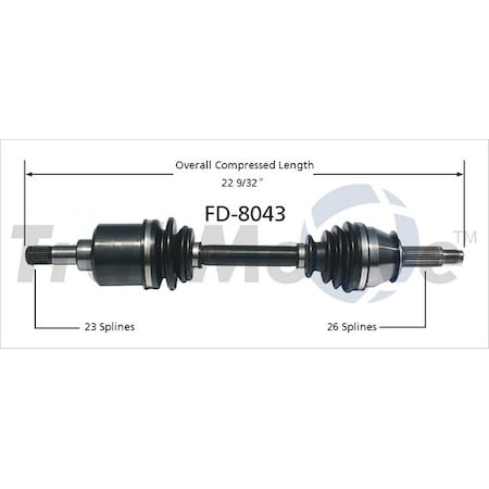 Surtrack Axle Cv Axle Shaft, Fd-8043 FD-8043